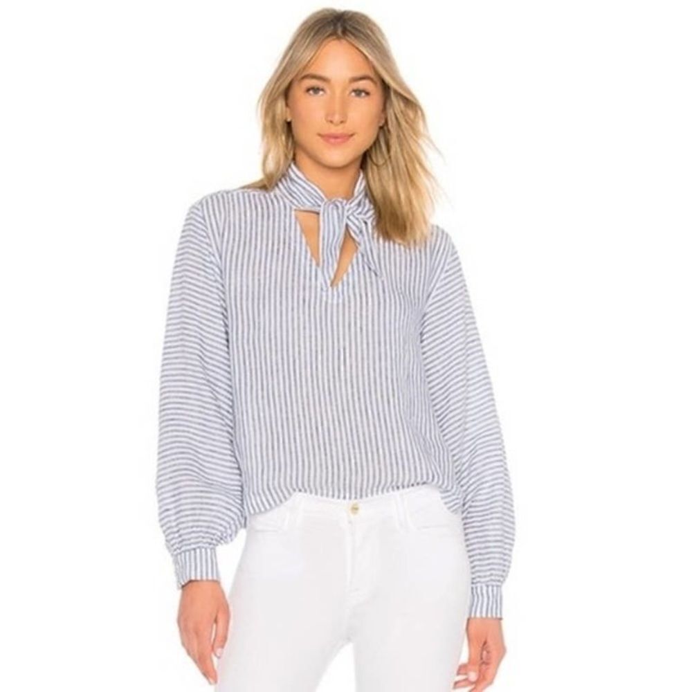 Frame Handkerchief Striped Linen Top